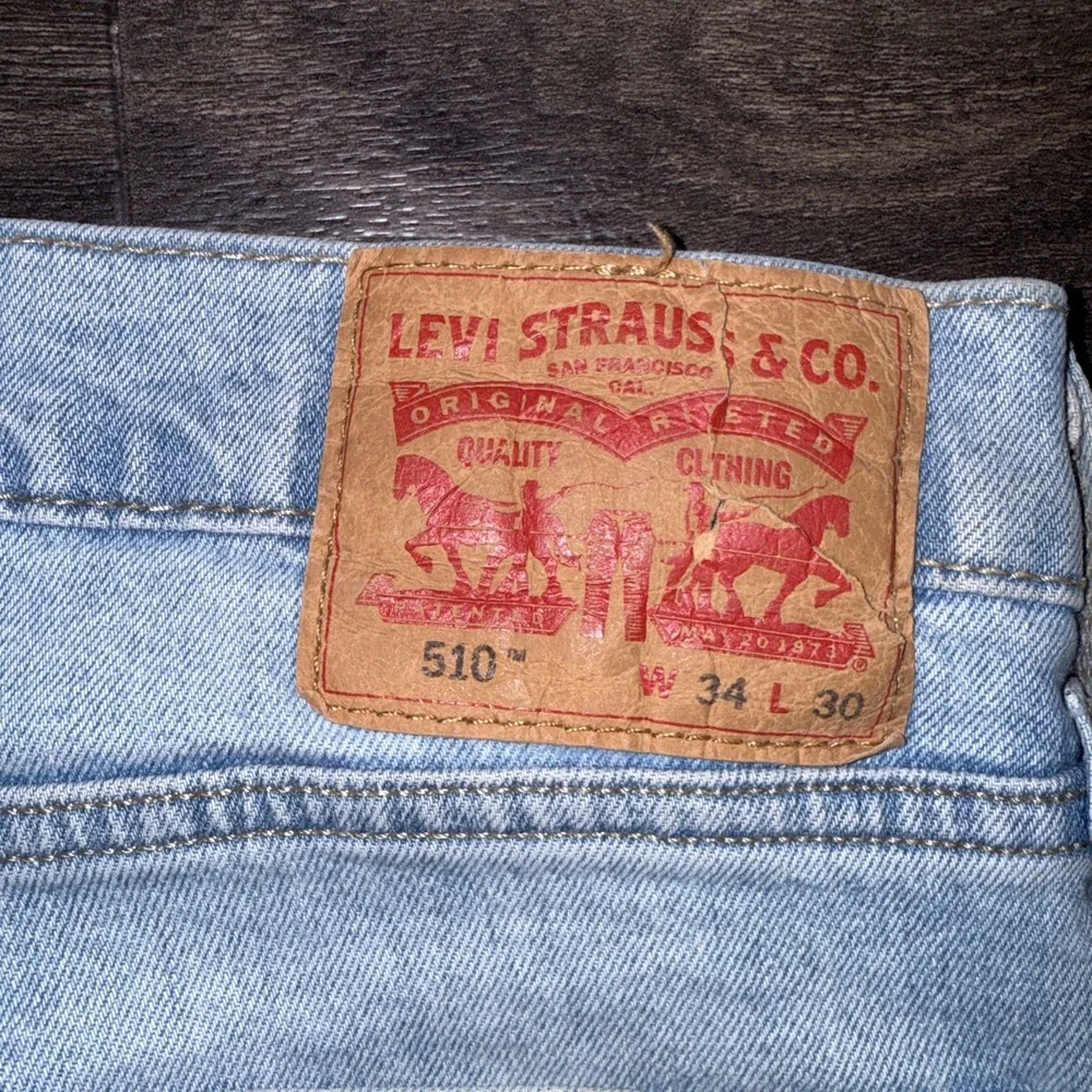 Levi's 510 Light-Wash Straight Leg Regular Fit Denim Jeans Men's Size 34x30